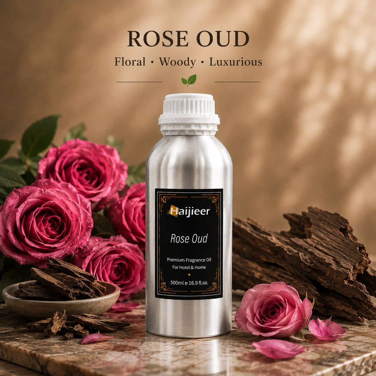 Silver Rose Oud fragrance oil bottle